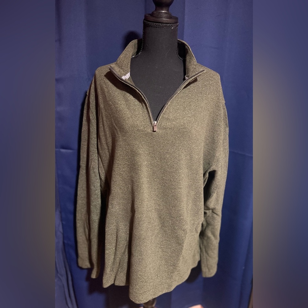 Van Heusen Men's Zip-Up Sweater in Olive